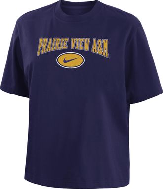 Nike Prairie View A&M Nike Womens College Boxy T-Shirt in Black | W11122P750H-PRV