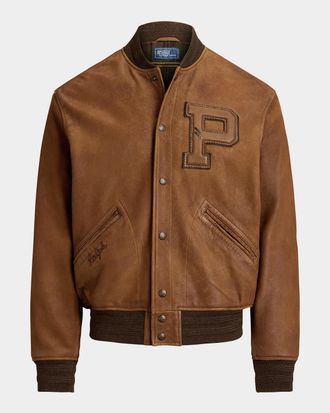 Polo Ralph Lauren Leather Letterman Jacket