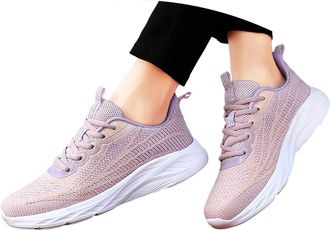 Generic 2026 Running Shoes Womens Sneakers for Walking Gym Casual Wear Breathable Knit Mesh Lightweight Low Heel Athletic Comfortable Daily Workout Slip (Purp