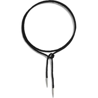 Awe Inspired Twisted Cord Necklace in Black /925 Sterling Silver at Nordstrom