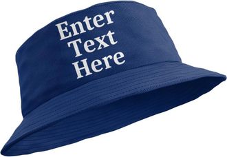 Generic Personalised Plain Text Bucket Hat (UK, Alpha, L, Navy)