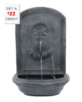 Sunnydaze Seaside Solar-Only Outdoor Wall Water Fountain With $22 Credit
