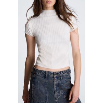 Kenneth Cole Mock Wide Rib Sweater in Oyster at Nordstrom, Size X-Large
