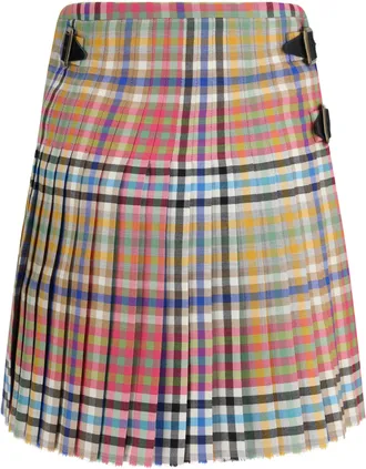 Vivienne Westwood Womens Heather Check Mini Kilt Wool Ovis Aries Skirt