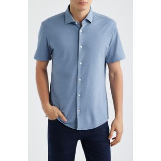 BOSS Roan Stretch Cotton Button-Up Shirt in Open Blue at Nordstrom, Size Xx-Large