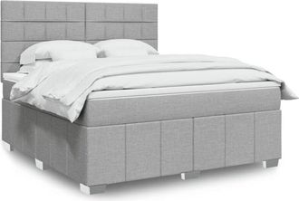 vidaXL Vidaxl - Cama Box Spring Con Colch&oacute;n Tela Gris Claro 180x200 Cm