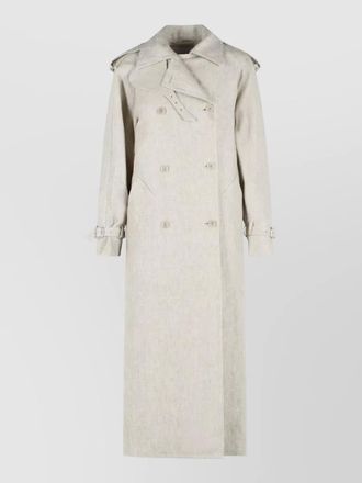 Max Mara double breasted linen duster coat