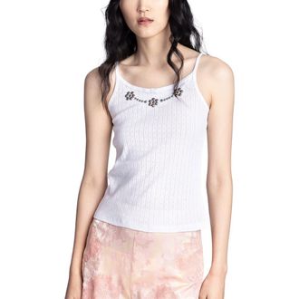 Anna Sui Studded Camisole in White at Nordstrom, Size Medium