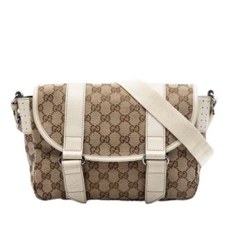 Gucci Pre-owned Cross Body Bags, female, Beige, Size: ONE SIZE Pre-owned Vintage Canvas Crossbody Bag