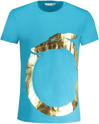 Trussardi Cotton T-Shirt - Heren - T-shirts - Blauw - M - Katoen - Tops