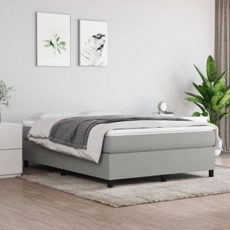 vidaXL Box Spring Bed Frame Light Grey Double Fabric (UK/IE/FI/NO only) vidaXL