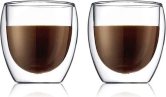 OEM Juego De 6 Vasos De Doble Pared - Tazas De Caf&eacute; De 250 Ml - Resistentes Al Calor - Borosilicato - Aptos Para Lavavajillas