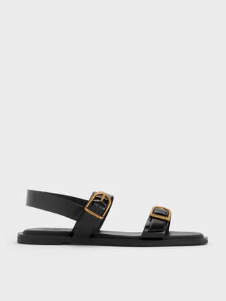 Charles & Keith Double Buckle-Strap Slingback Sandals