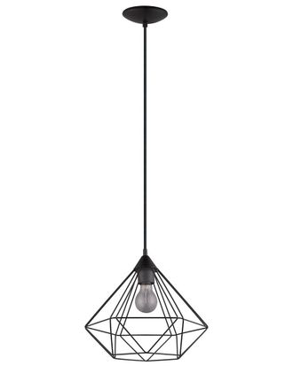 Eglo Eglo Tarbes 1 Light Open Frame Geometric Pendant With Matte Black Finish