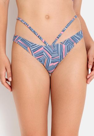 Lascana Bikini-Hose LSCN BY LASCANA Lisa, Damen, Gr. 32, N-Gr, blau (blau bedruckt), Recycling-Polyamid, bedruckt, Badehosen Bikini-Hose, mit seitlichen H&uuml;ft-