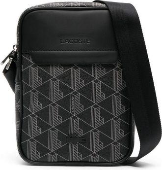 Lacoste The Blend monogram-print messenger bag - men - PVC - One Size - Black