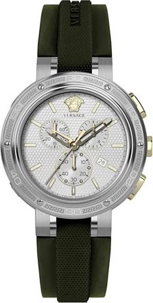Versace V-Extreme PRO 46Mm Chrono Siliconen Armband - Heren - Horloges - Grijs - ONE Size - Accessoires