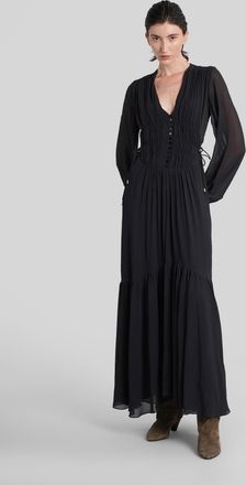Isabel Marant Briane Long Dress In Black Viscose