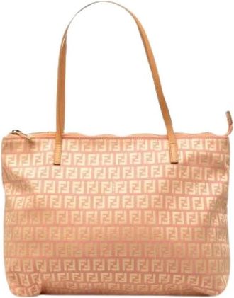 Fendi Pre-owned Canvas Tote - Dames - Vintage Shopper - Roze - ONE Size - Leer - Vintage
