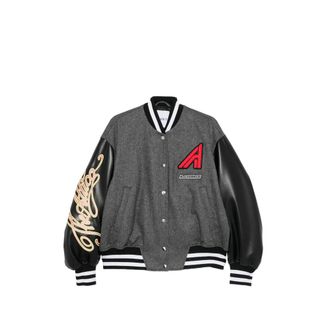 The Attico Logo-patch Panelled Bomber Jacket