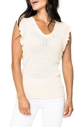 Gibsonlook Pointelle Sleeveless Sweater in Natural at Nordstrom, Size X-Small