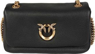 Pinko Click Soft Horizontal Sheepskin Chain Shoulder Bag