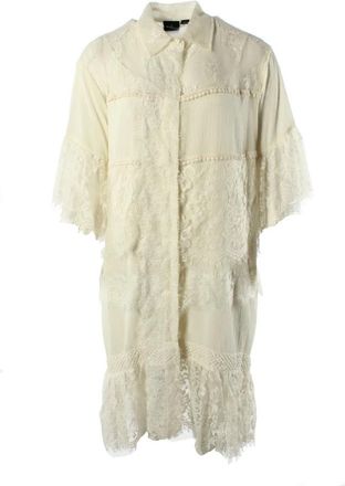 Pinko Overhemdjurk - Dames - Shirt Kleedjes - Wit - XS - Polyester - Kleedjes
