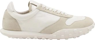 Jil Sander Witte Beige Sneakers - Heren - Sneakers - Beige - 39 EU - Katoen - Schoenen