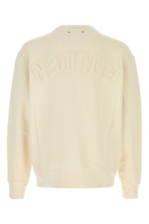 Golden Goose Mens Ivory Cotton Oversize Sweatshirt Heritagewhite Exterior: Felpe
