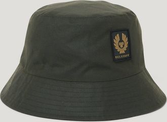 Belstaff Bucket Hat Unisexs Waxed Cotton Faded Olive Size M/L