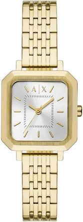 A|X Armani Exchange octagonal-case 27mm watch - Argento