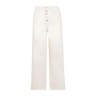 Frame Denim Wide Trousers, female, White, Size: W24 High Rise Wide Leg Button Fly Jeans