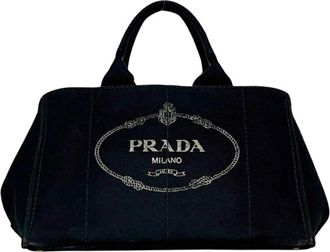 Prada Black Canvas Tote Bag (Pre-Owned)