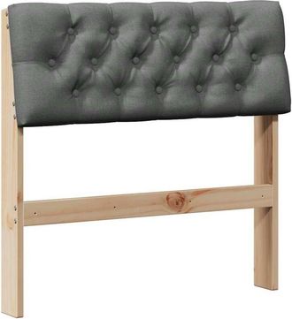 vidaXL Upholstered Headboard Dark Grey 80 cm Solid Pine Wood vidaXL