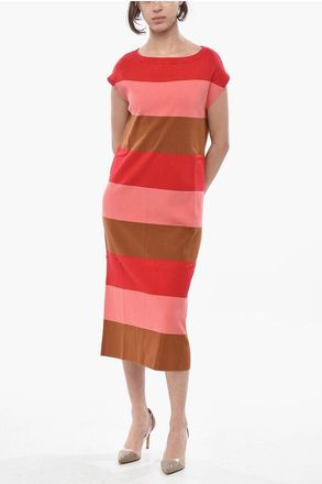 Woolrich Flared Dress FLUID Color Block Sleeveless size Xl