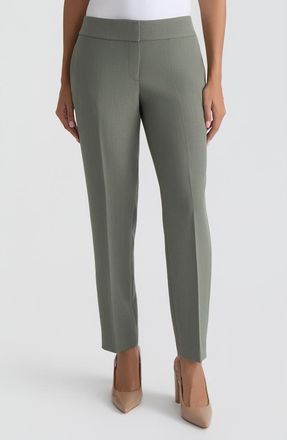 Kasper Ava Stretch Crepe Straight Leg Pants in Dark Sea Stone at Nordstrom, Size 18
