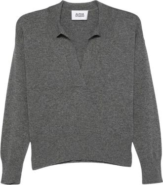 Alpha Studio V-hals Gebreide Kleding - Dames - V-hals truien - Grijs - M - Truien & Vesten