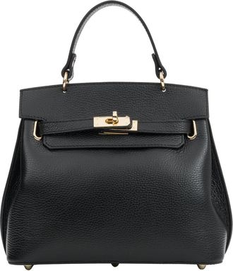 Estro & Luminara Eternal Classic Satchel Bag - Dames - Handtassen - Zwart - ONE Size - Leer - Tassen