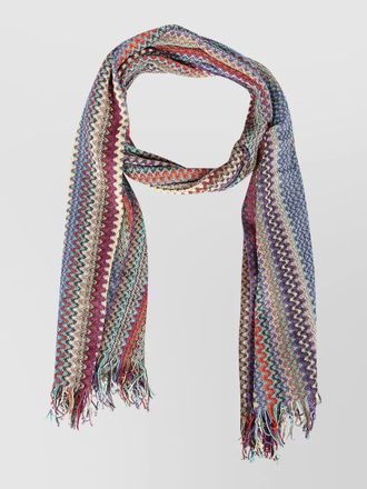 Missoni soft texture scarf zigzag pattern fringed ends