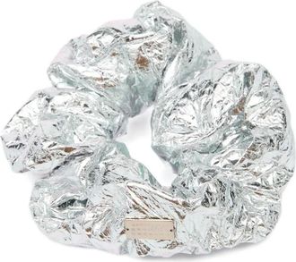 Maison Margiela Metallic haarband met logoplakkaat - Zilver