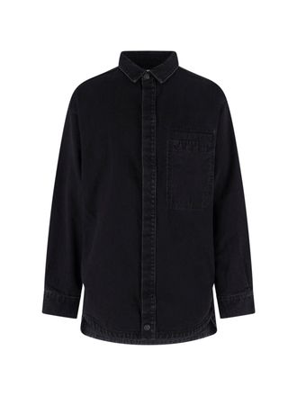 Entire studios Black Long-Sleeve Concealed Button Shirt