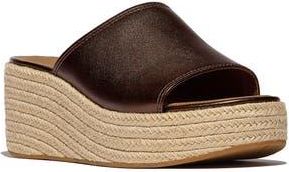 FitFlop Platform Espadrille Slide Sandal in Metallic Chocolate Brown at Nordstrom Rack, Size 11