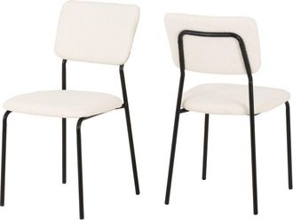 Seconique Sheldon Indoor Dining Chair - L53 x W45 x H84.5 cm - Ivory Boucle Fabric