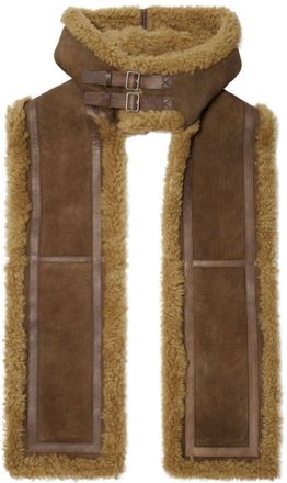 Burberry hooded shearling scarf - unisex - Calf Leather/Sheep Skin/Shearling - OS - Brown
