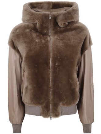 BLANCHA Straight Merino Shearling And Nylon Fabric Jacket Clothing