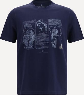 Brunello Cucinelli T-shirt in cotone con stampa Man XXL