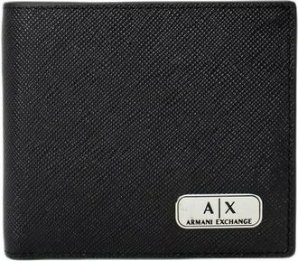 A|X Armani Exchange Leren Portemonnee - Dames - Portefeuilles - Zwart - ONE Size - Leer - Accessoires