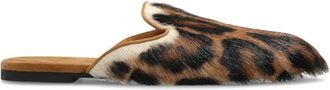 Dolce & Gabbana Futrzane Slippers - Dames - Slip ons - Bruin - 36 EU - Leer - Schoenen