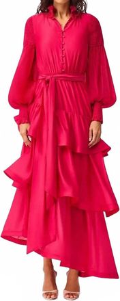 Elliatt Thalia Asymmetrical Gown In Fuschia