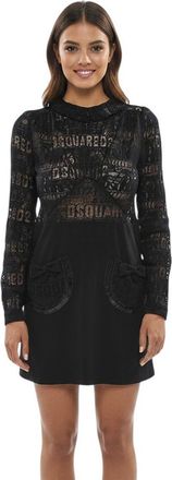 Dsquared2 Black Logo Crew Neck Dress